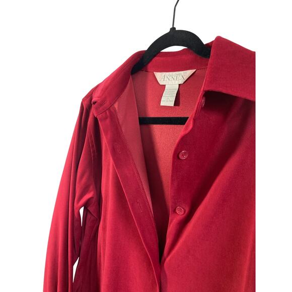 Casual Corner Annex Faux Suede Red Funky Y2k Lover Feminine 70's Button Jacket - Picture 4 of 6